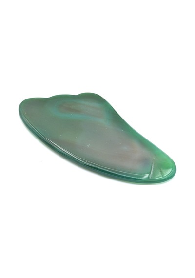 012 Hakiki Doğal Yeşil Akik Taşı Gua Sha Yüz Bakımı