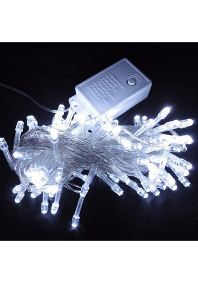 Sarfex 10 Metre 100 Ledli Fişli Led Işık Beyaz Dekor Lambası Yılbaşı Ağacı Işığı Led Işık Organizas