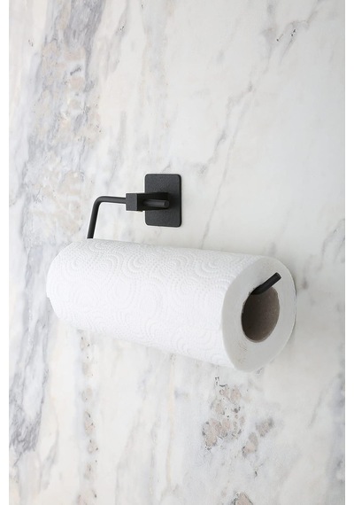 Banyo Yapışkanlı Siyah Kare Açık Solo Havluluk Havlu Askısı Siyah