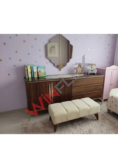 Winflex Çok Amaçlı Dekoratif Puf 38 X 100cm Krem Renk