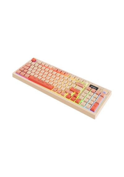 Everest Kb-85 Sılent Pro Kablosuz Bej-pembe-turuncu Sessiz Rgb Wireless 2.4ghz Q Oyuncu Klavyesi