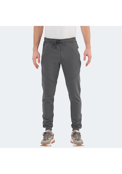 Slazenger VENOM Erkek Fermuar Cepli Dar Paça Koyu Gri Eşofman Altı