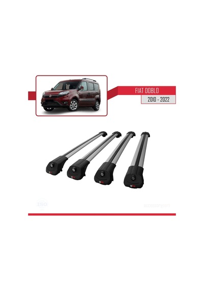Fiat Doblo 2010-2022 Arası İle Uyumlu Ace-1 Ara Atkı Tavan Barı Gri 4 Adet Bar