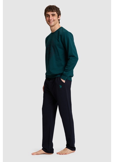 U.S. Polo Assn. Erkek Koyu Yeşil Pijama Takımı 50333251-vr079 Koyu Yesıl