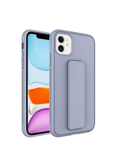 Apple Uyumlu iPhone 12 Kılıf Zore Qstand Kapak Gri