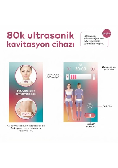 Zeelux Profesyonel 80k Ultrasonik Kavitasyon & Vakum Rf Masaj Cihazı - 5'i 1 Arada Vücut Şekillendirme Ve Cilt Sıkılaştırma