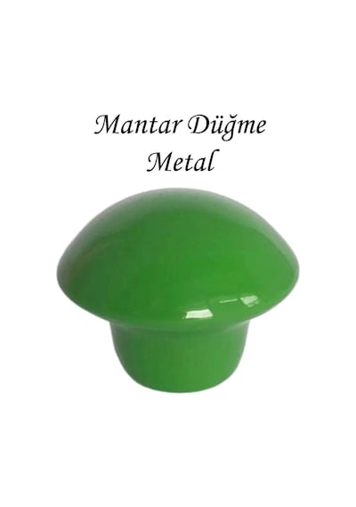 Yeşil Mantar Düğme Kulp Çocuk Bebek Mobilya Çekmece Dolap Kapak Kulbu Metal Kulp Aksesuarları Vidalı