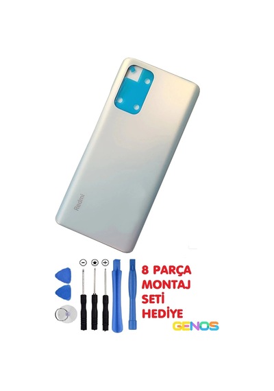 Xiaomi Redmi Note 10 Pro Arka Cam Pil Uyumlu Batarya Kapağı Beyaz + Montaj Set Diğer