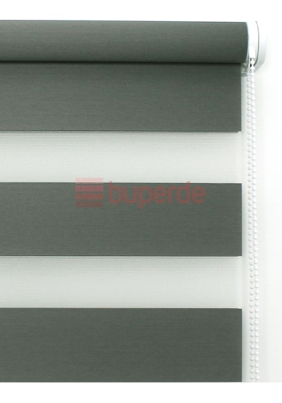 Buperde Antrasit Gri Eko Zebra Stor Perde