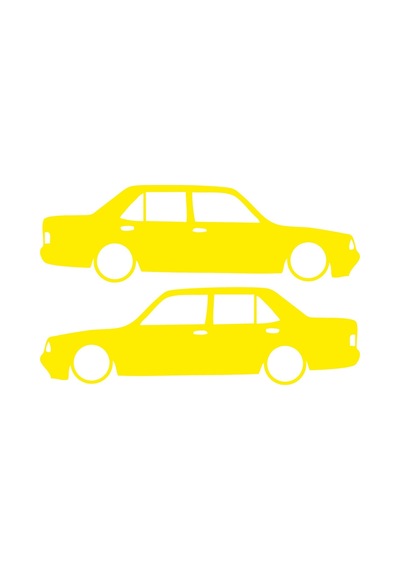 Tofaş Kelebek Ikili Oto Sticker Sarı