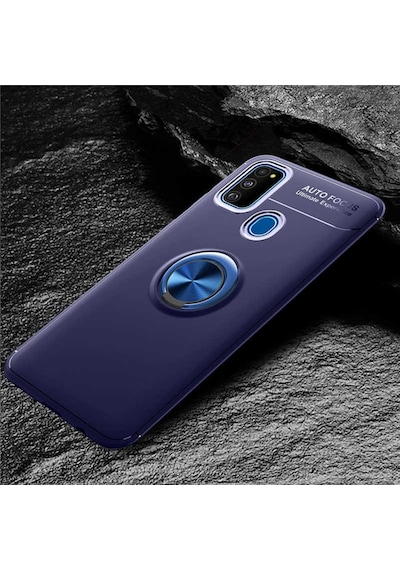 Samsung Galaxy Uyumlu M21 Kilif Yüzüklü Tam Korumali Silikon Kapak 418007936
