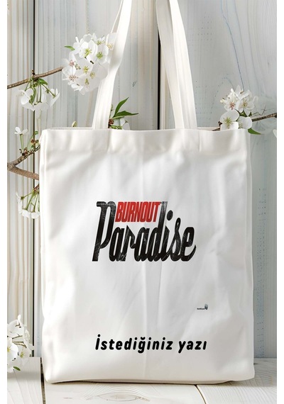 Art Hediye Burnout Paradise Baskılı Omuz Çantası Çift Taraflı Baskı Kişiye Özel Model 3 Çok Renkli