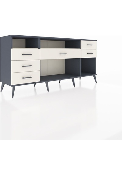 Hyperion Konsol 2 Raflı 6 Çekmeceli 176x44x83 Antrasit-aytaşı Aytaşı Hyperion Konsol 2 Raflı 6 Çekmeceli 176x44x83 Antrasit-aytaşı Aytaşı