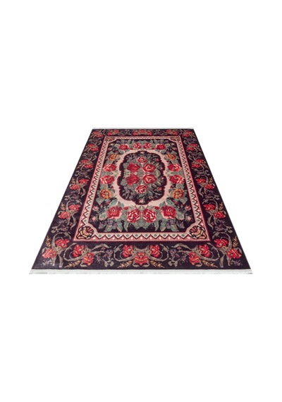 Eko Halı Antıque Atk 03 Black Kolay Kullanımlı Kaymaz Tabanlı Karabağ Ve Antik Desenlere Sahip Yıkanabilir Makine Halısı