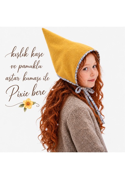 Bebe Anne Kız Bere Seti Sarı