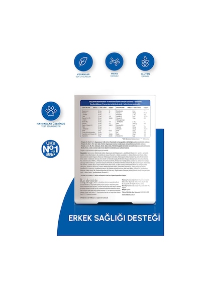 Vitabiotics Wellman Erkek için 30 Tablet