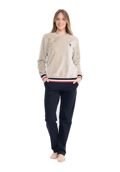 U.S. Polo Assn. U.s Polo 17079 Kadın Peluş O Yaka Pijama Takım 001
