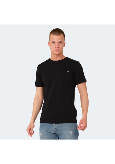 Slazenger VESELA Erkek Cepli Siyah Tişört