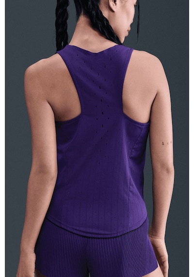 Nike Dri Fit Aeroswift Running Adv Singlet Tank Top Purple Lazer Kesim Koşu Atleti Mor