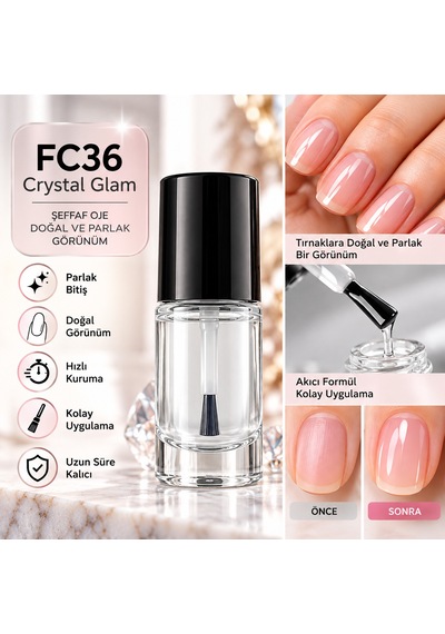 Color Nail Enamel Oje-fc36 Şeffaf - 9045713852752 Fc36 Crystal Glam