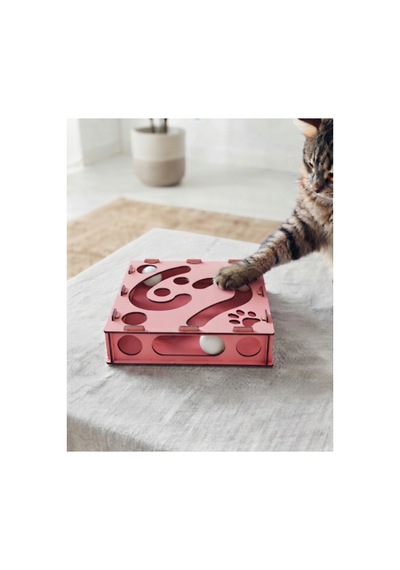 Ahşap Ve Toplu Kedi Oyuncağı Pembe