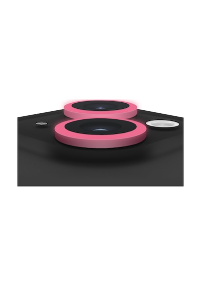 Buff Apple Uyumlu iPhone 15 / 15 Plus Neon Metal Lens Koruyucu Pembe