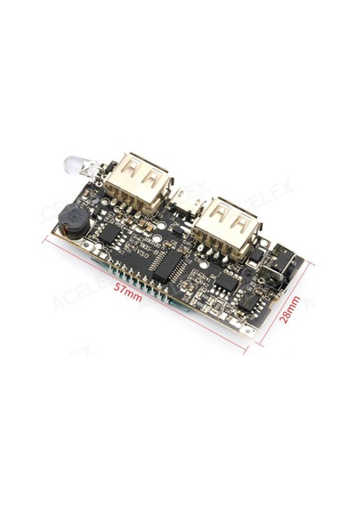 Çift Usb Çıkışlı Ekranlı Powerbank Modülü Şarj Edebilir 5V 2.1A H