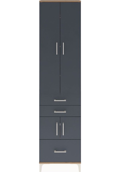 Arges Dolap 5 Raflı 3 Çekmeceli 4 Kapaklı 60x30x243 Çam-antrasit Çam