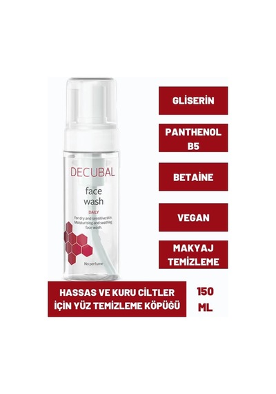 Decubal Daily Hassas ve Kuru Ciltler İçin Yüz Temizleme Köpüğü 150 ML