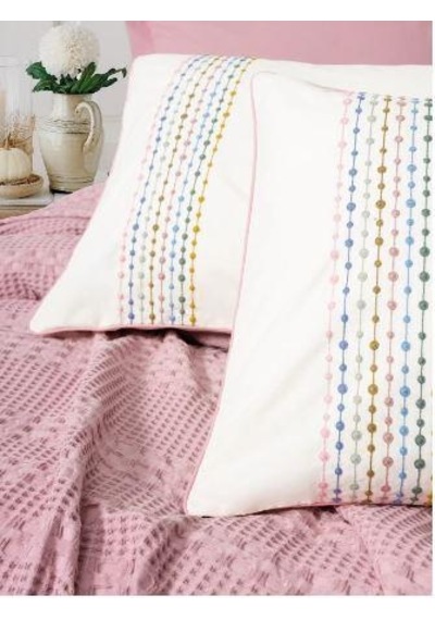 Çift Kişilik Pike Takımı Aura Pebble Pembe Pembe