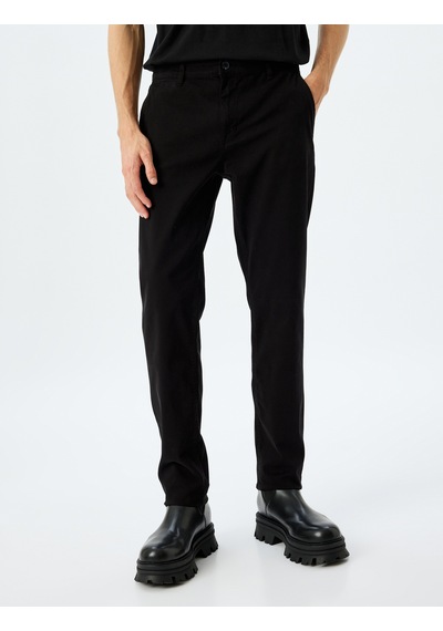 Koton Slim Fit Pamuklu Gabardin Pantolon Siyah 5wam40055hw Siyah