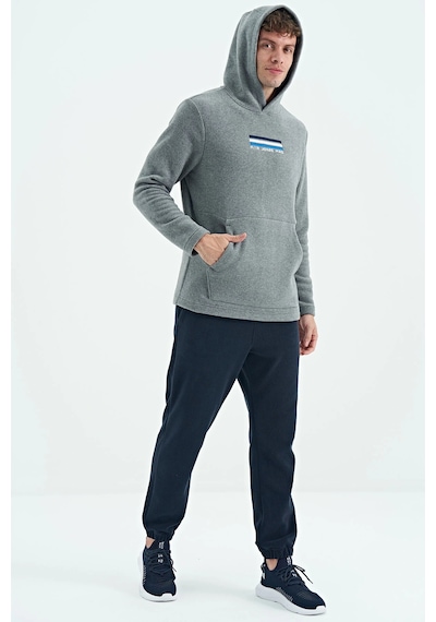 Tommy Life Erkek Kapşonlu Sweat Antrasit Art-88301 Antrasit