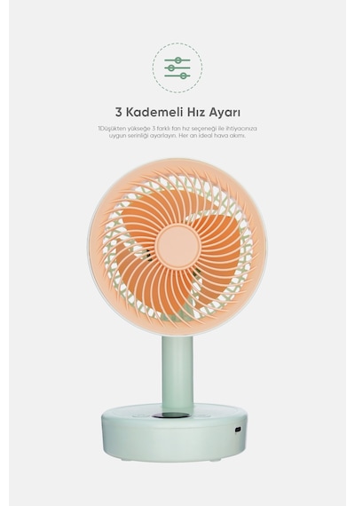 Fressi Jaf17 Taşınabilir Masaüstü Yeşil Usb Fan
