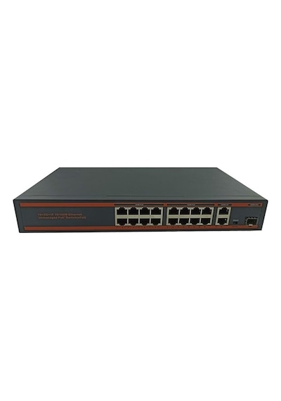 Nova ND1PD1622LFGX 16 Port Poe Switch 10/100 Mbps 2Port 10/100/1000 Mbps Uplink 1 Port SFP