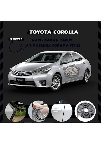 Toyota Corolla Oto Araç Kapı Koruma Fitili 5metre Parlak Siyah Renk