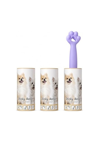Kedi Patili Tüy Toplayıcı Sticky Roller Seti 60 Yapraklı Güçlü Yapışkanlı Kullan At Bant + 2 Adet Yedek Ru Diğer