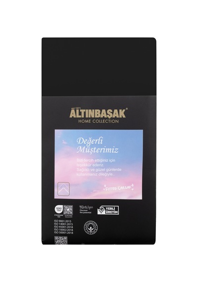 Freesia Tek Kişilik Ranforce Lastikli Çarşaf 120x200+35 Cm Siyah