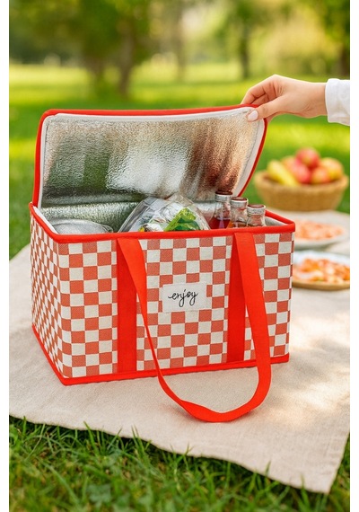 Termo Yalıtımlı Piknik Çantası 35 X 20 X 20 Cm Kırmızı