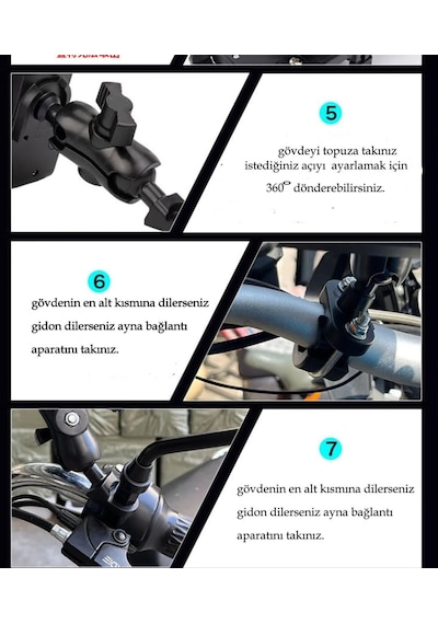 Bisiklet Motosiklet Ve Scooter İçin Gidon Uyumlu Telefon Tutucu Orjinal Malzeme Yüksek Kalite Güneşlik Tasarımlı Universal Modellere Uyumlu Kolay Kurulum Mt-e Diğer