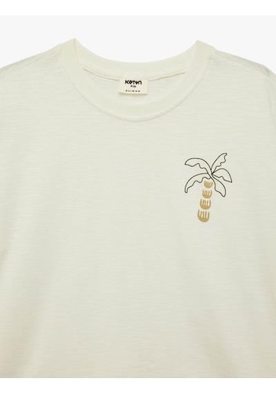 Koton Baskılı Ekru Erkek Çocuk T-shirt 6skb10265tk Ekru