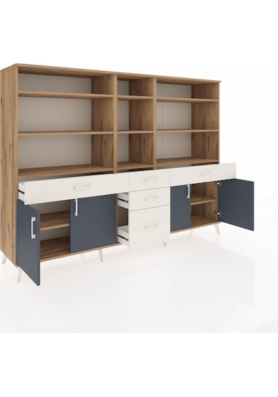 Hyperion Dolap 11 Raflı 5 Çekmeceli 4 Kapaklı 220x44x163 Çam-antr Çam-antrasit/aytaşı Hyperion Dolap 11 Raflı 5 Çekmeceli 4 Kapaklı 220x44x163 Çam-antr Çam-antrasit/aytaşı