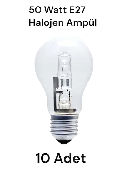 50 Watt E27 Halojen Ampul 10 Adet