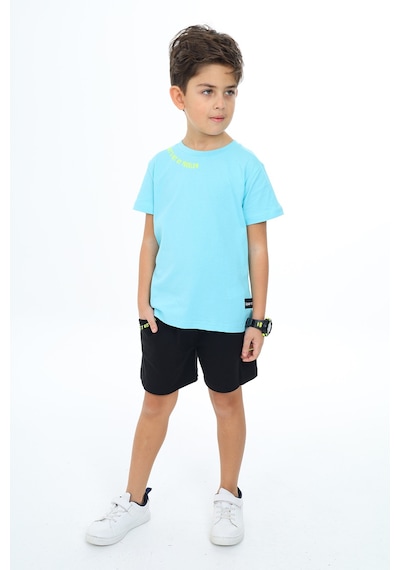 Toontoy Kids Toontoy Erkek Çocuk Baskılı Şortlu Takım Turkuaz