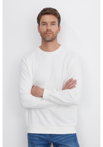 Tudors Unisex Relax Fit Rahat Kesim %100 Pamuk 3 İplik Basic Beyaz Bisiklet Yaka Sweatshirt-26563 Tudors Unisex Relax Fit Rahat Kesim %100 Pamuk 3 İplik Basic Beyaz Bisiklet Yaka Sweatshirt-26563