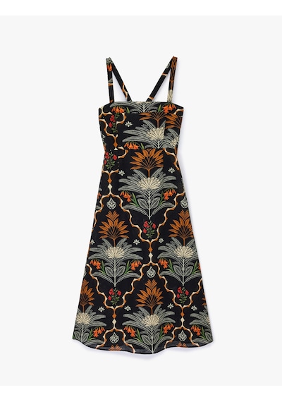 Koton Keten Karışımlı Floral Etnik Desenli İnce Çapraz Askılı Uzun Elbise Siyah Desenli 6sak80102ew Koton Keten Karışımlı Floral Etnik Desenli İnce Çapraz Askılı Uzun Elbise Siyah Desenli 6sak80102ew