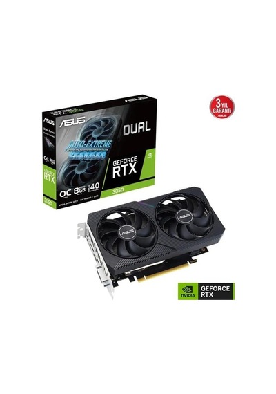 Asus Rtx3050 6gb Dual Rtx3050-o6g Gddr6 96bit Hdmı Dvı Dp Pcıe 16x V4.0 Kutu Açık