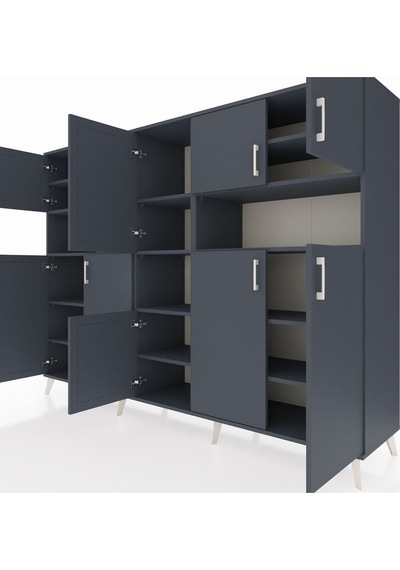 Hyperion Dolap 14 Raflı 10 Kapaklı 220x44x163 Antrasit-antrasit Antrasit-antrasit Hyperion Dolap 14 Raflı 10 Kapaklı 220x44x163 Antrasit-antrasit Antrasit-antrasit