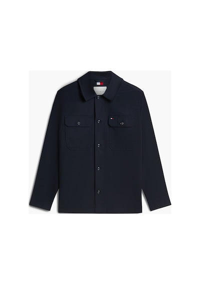 Tommy Hilfiger Cotton Blend Shırt Jacket Erkek Mavi Mont - Mw0mw43471
