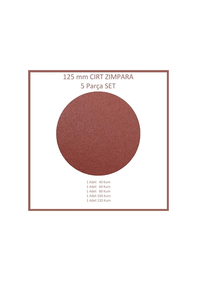 125 Mm Cırt Zımpara Seti, 5 Parça