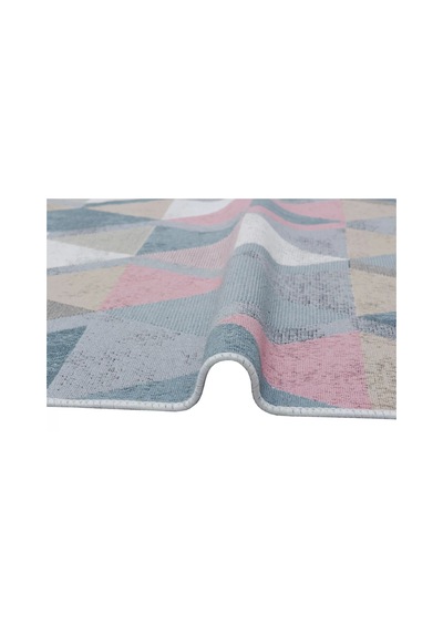 Arya Ar 10 Blue Pink %100 Geri Dönüşümlü Pamuktan Çift Taraflı Yıkanabilir Modern Dekoratif Kilim